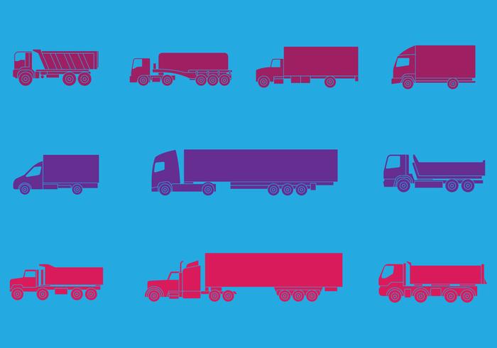 Camion och lastbilar ikoner Set vektor