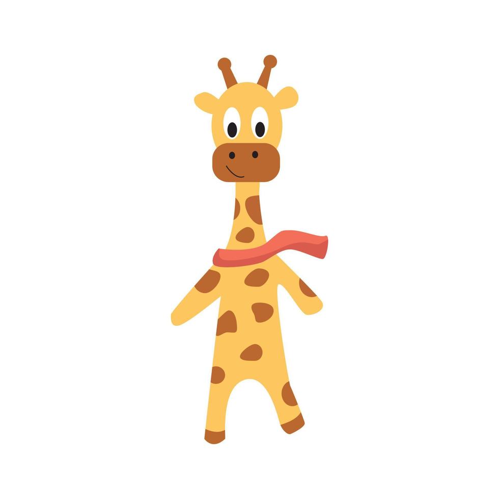 süße Giraffe. Es kann zum Bedrucken von T-Shirts, Design von Kinderkleidung, Einladungskarte für einen Kinderurlaub verwendet werden. Vektor-Cartoon-Illustration vektor