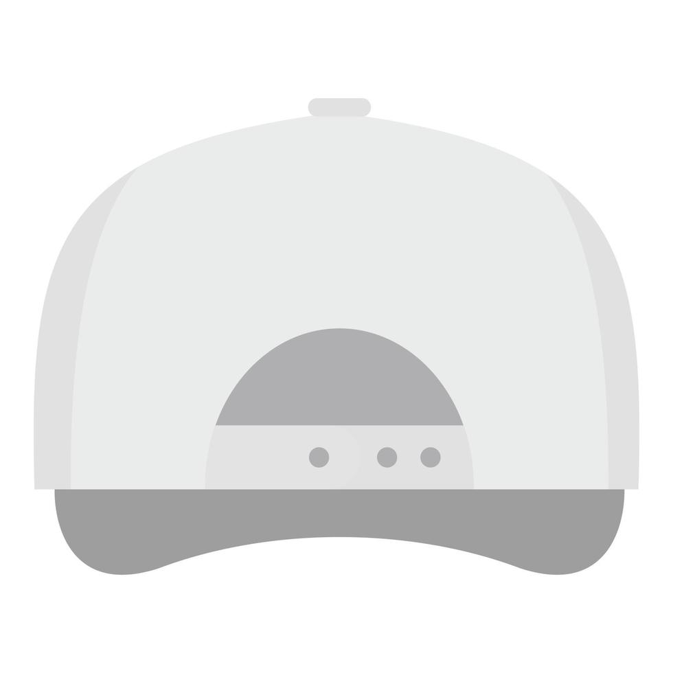 Weiße Baseballmütze zurück Symbol, flacher Stil. vektor