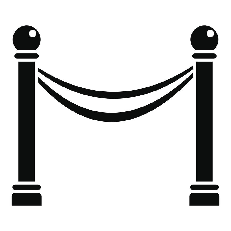 museum barriär ikon, enkel stil vektor