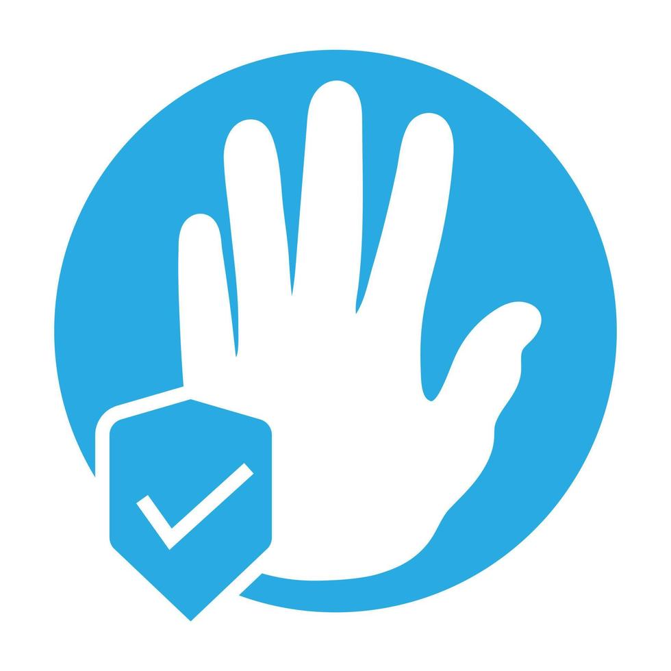 flaches Farbsymbol für den Handschutz für Apps und Websites. vektor