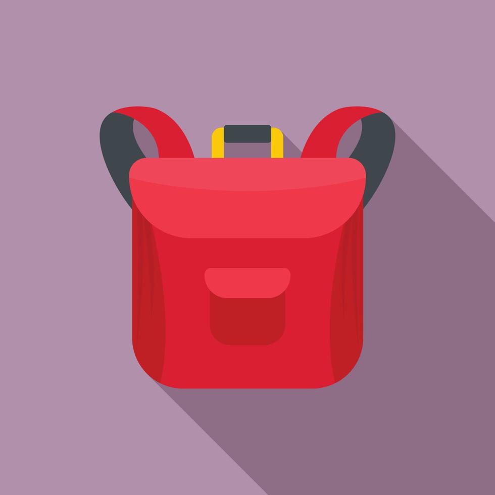 små ryggsäck ikon, platt stil vektor