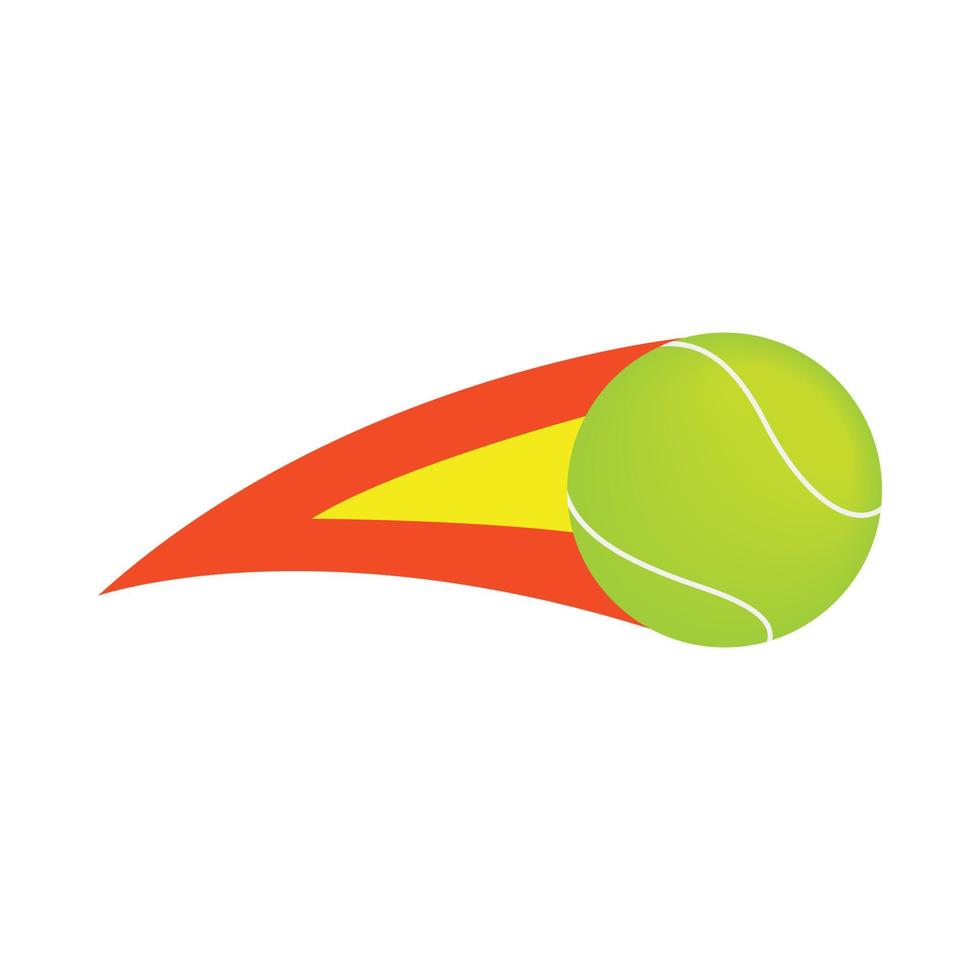 Flammendes Tennisball-Symbol, isometrischer 3D-Stil vektor