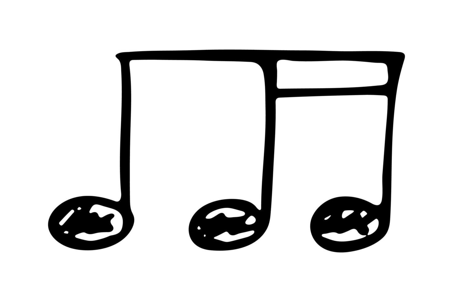 musik notera klotter. hand dragen musikalisk symbol. enda element för skriva ut, webb, design, dekor, logotyp vektor