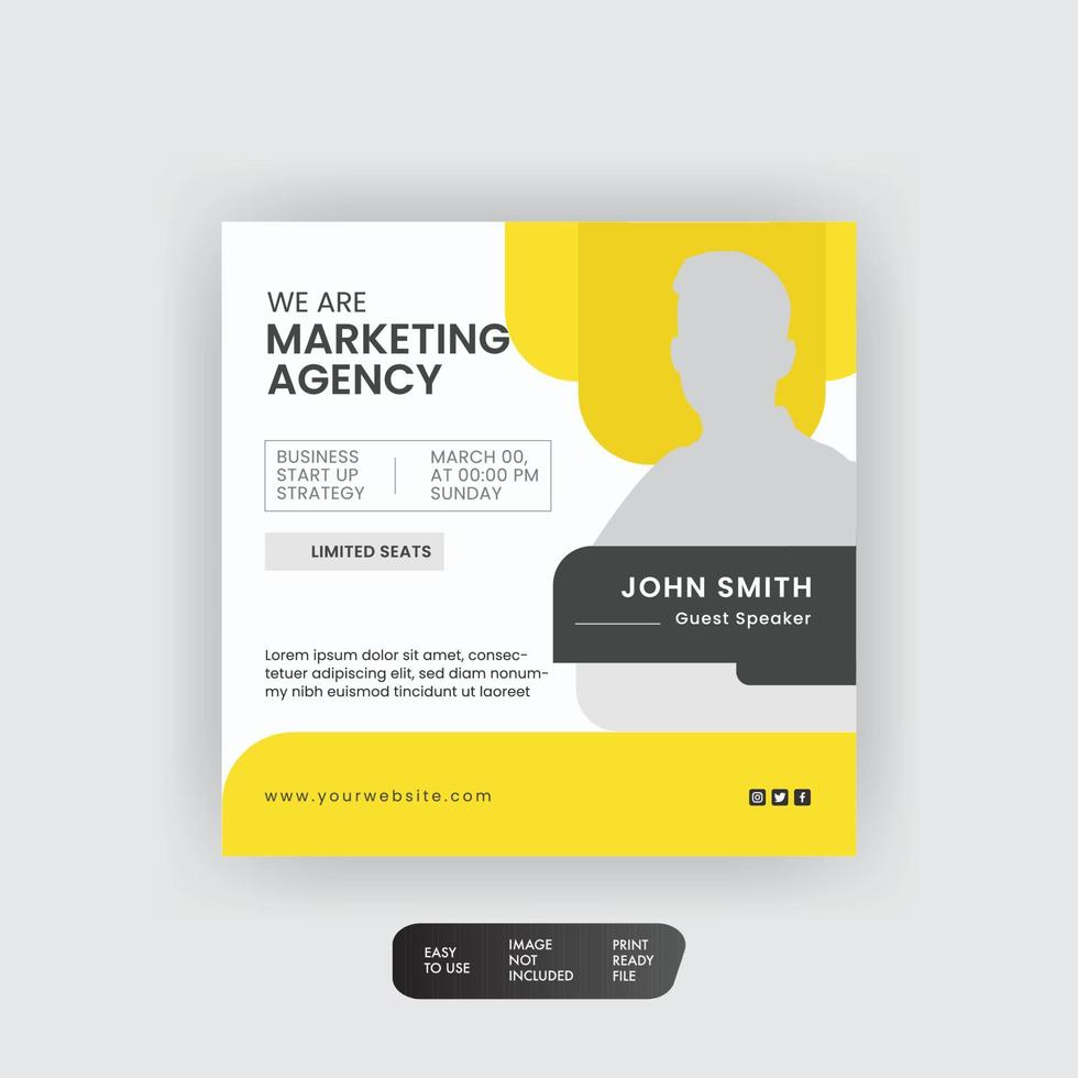 Design von Postvorlagen für kreative Marketingagenturen für soziale Medien vektor