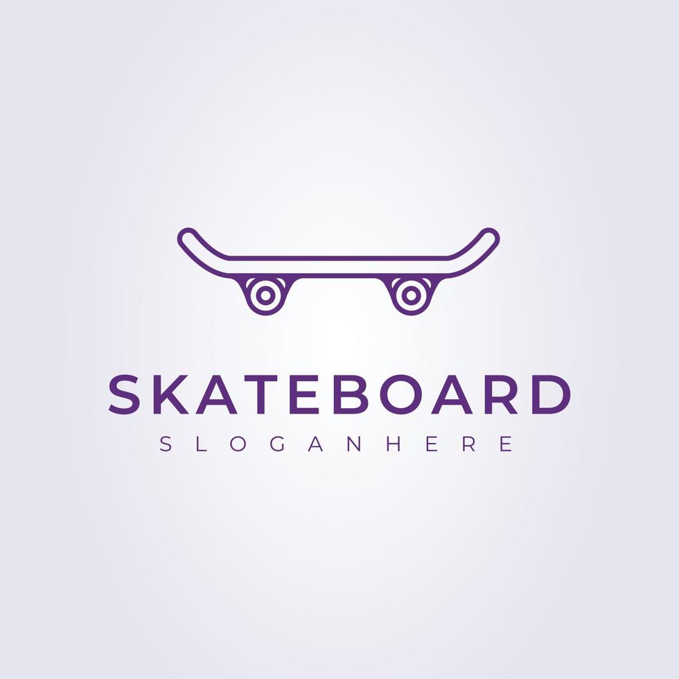 minimal linje skateboard vektor logotyp illustration design