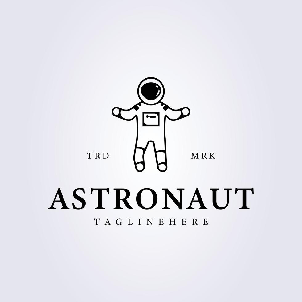 enkelhet astronaut man vektor logotyp ikon linje illustration design