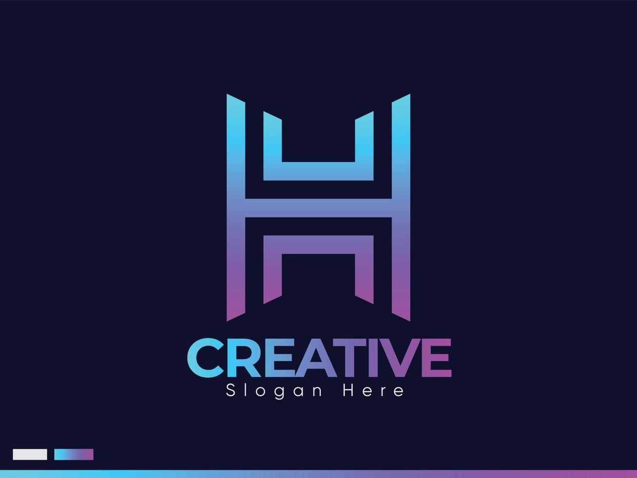 kreative digitale unternehmensagentur buchstabe h logo designvorlage, bestes einzigartiges design mit verlaufsfarbe, bestes hochwertiges design und minimalistisches konzept, modernes buchstabe h logo design. vektor