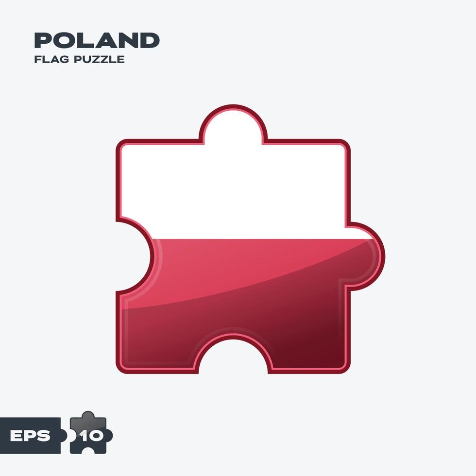 Polen-Flagge-Puzzle vektor