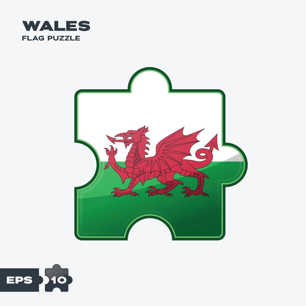 wales flagga pussel vektor