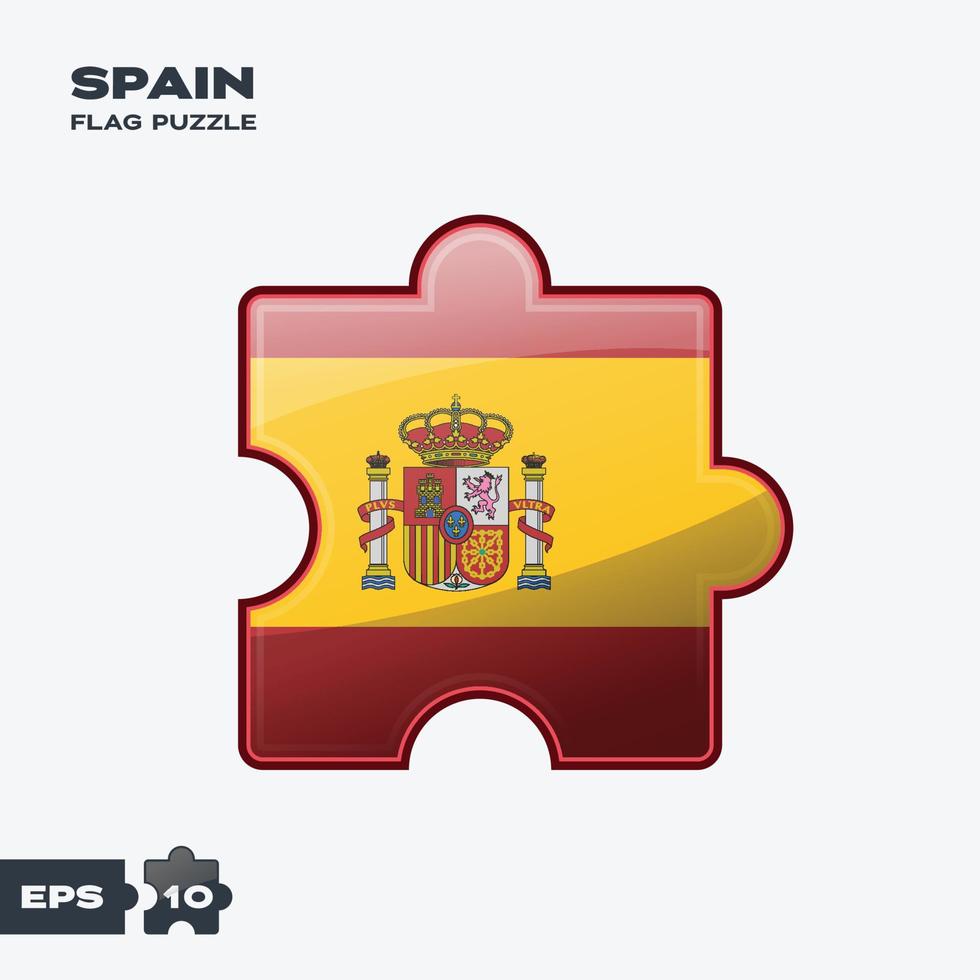 Spanien flagga pussel vektor