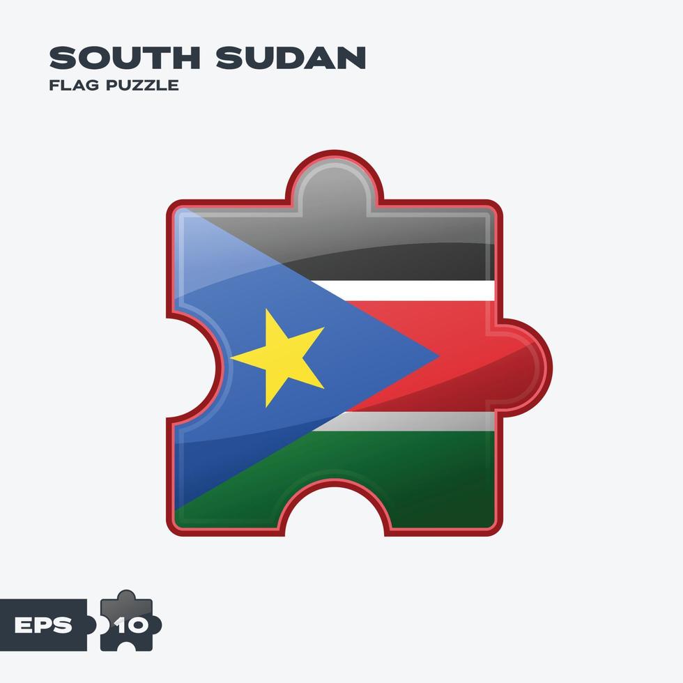 söder sudan flagga pussel vektor