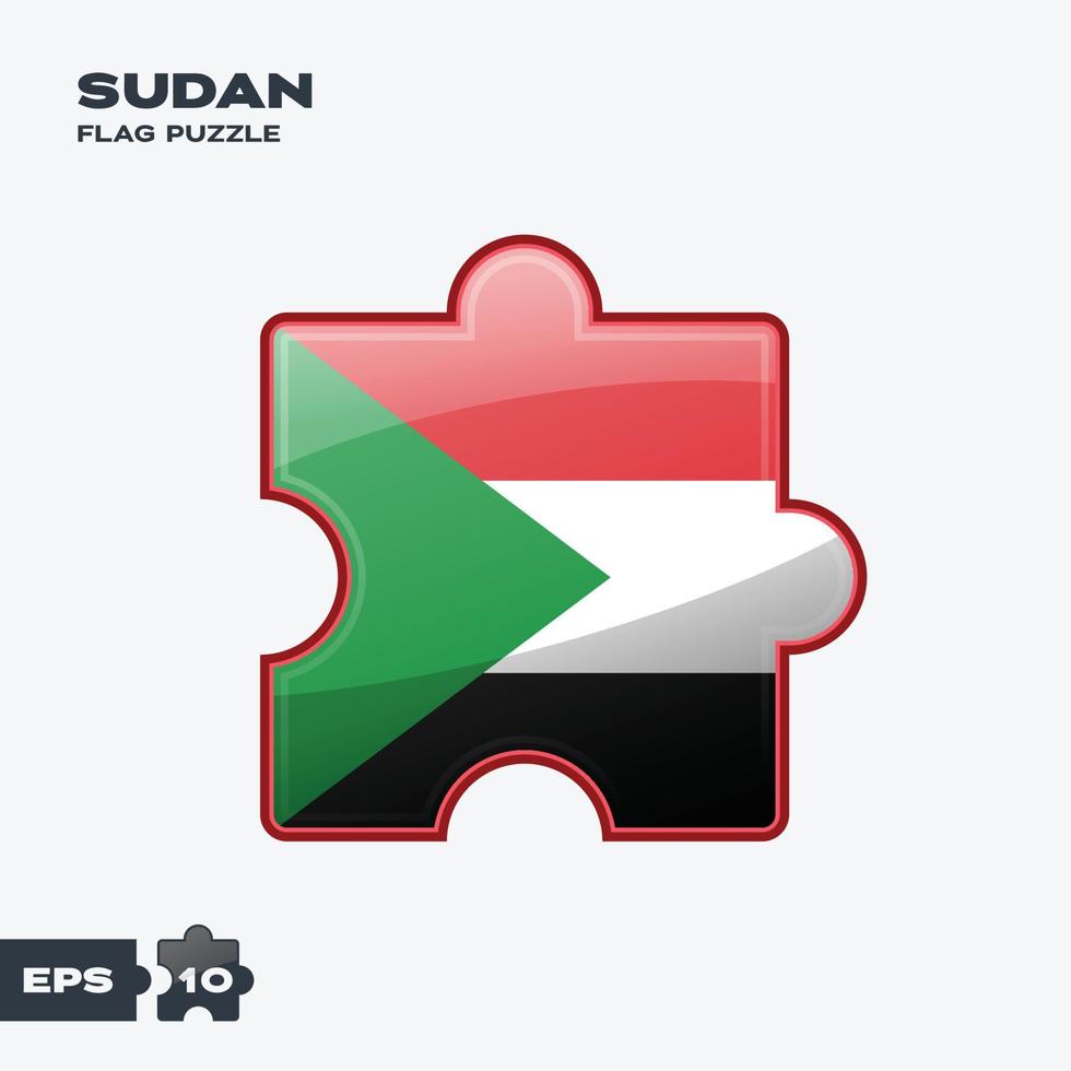 sudan flagga pussel vektor