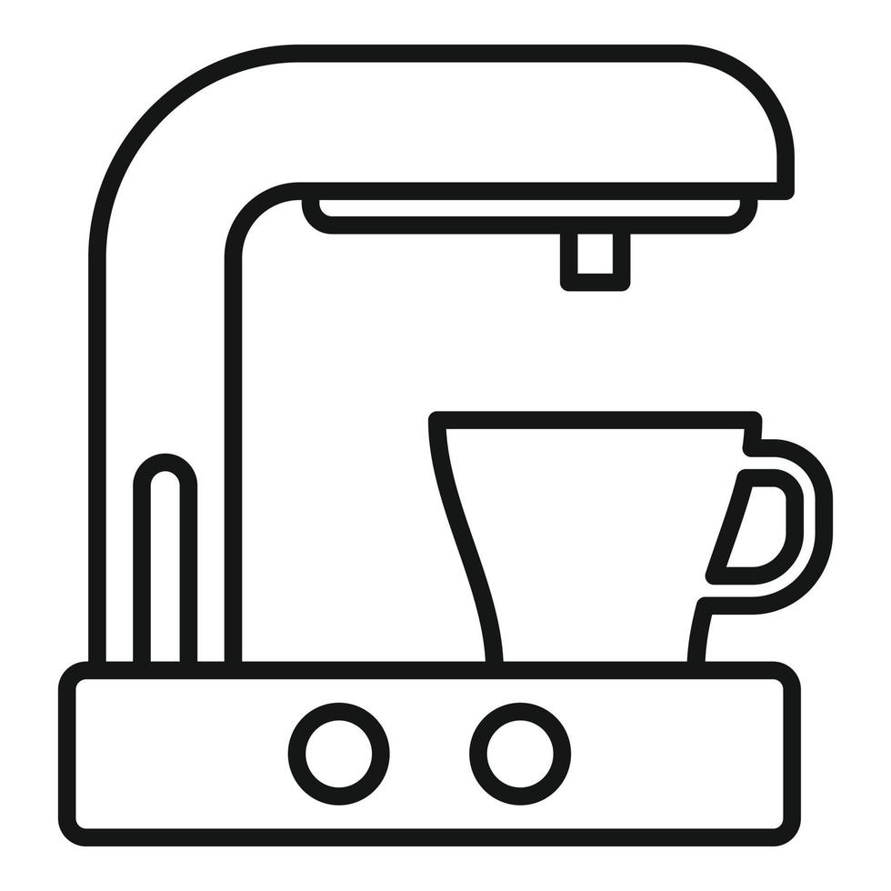 kaffe maskin ikon, översikt stil vektor
