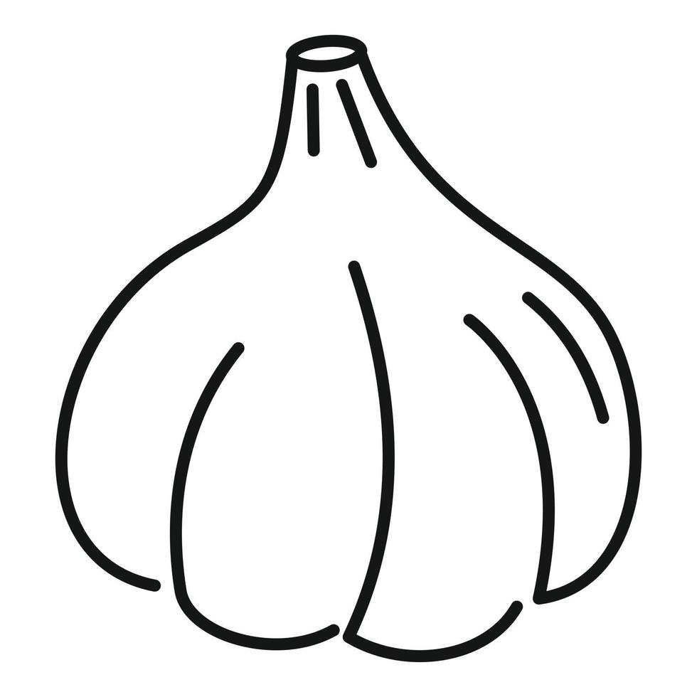 Bauernhof-Knoblauch-Symbol, Umrissstil vektor