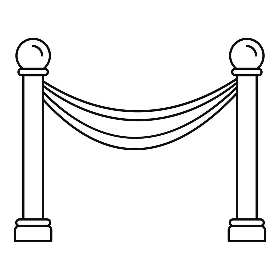 museum barriär ikon, översikt stil vektor