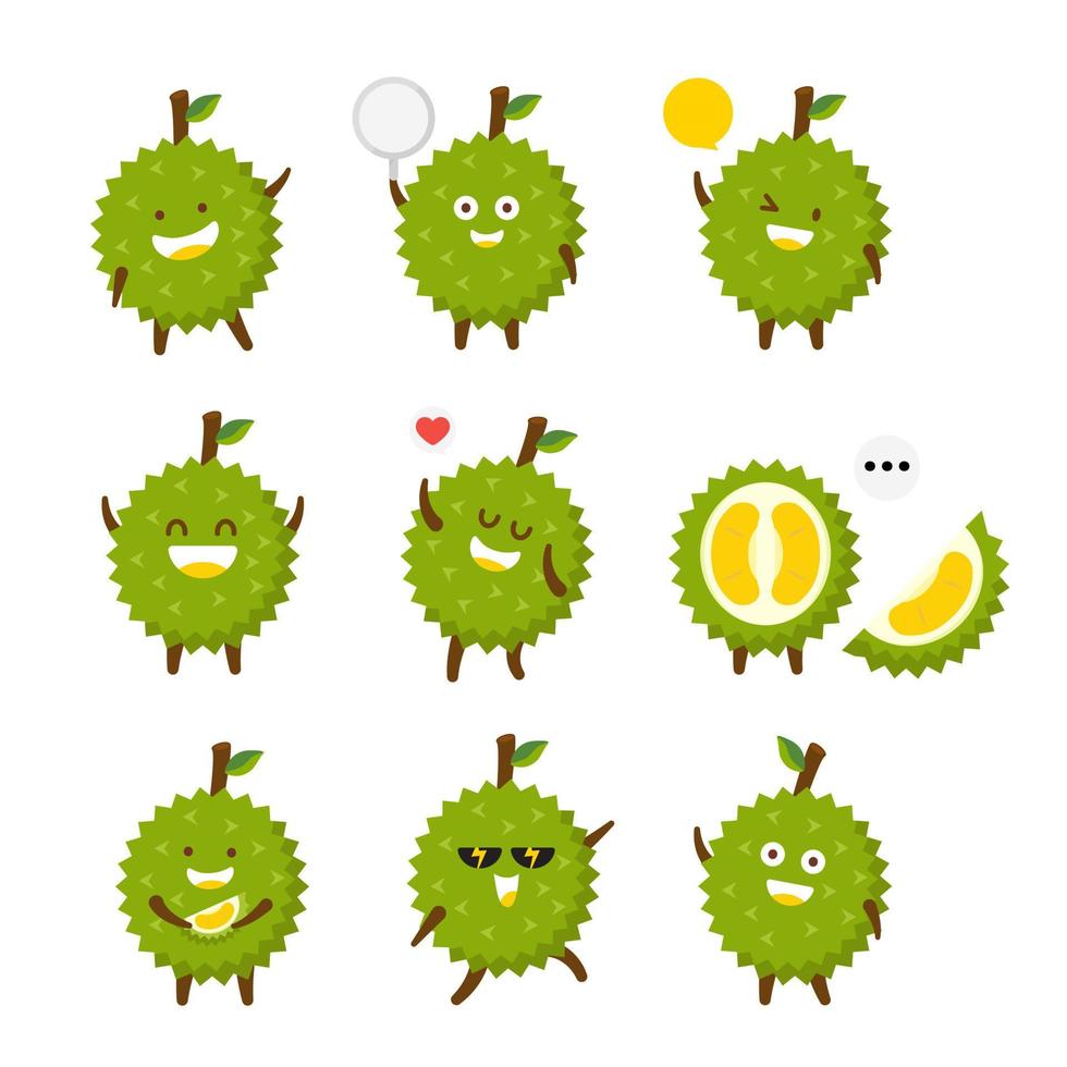 Durian-Zeichentrickfigur vektor