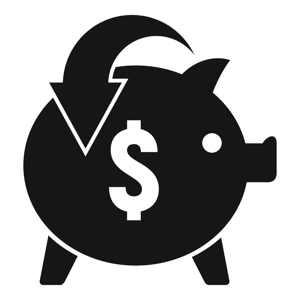 Piggy Bank Cash-Back-Symbol, einfachen Stil vektor
