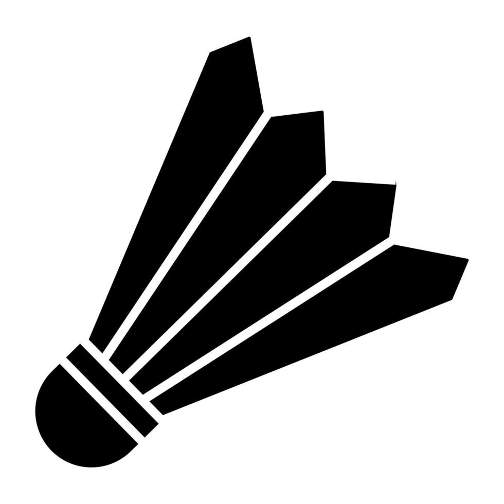 badminton birdie ikon, fast design av fjäderboll vektor