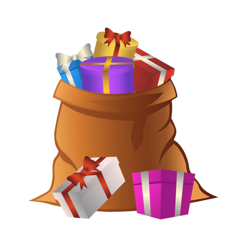 clipart der cartoon-version von präsentiert sack in weihnachten vektor