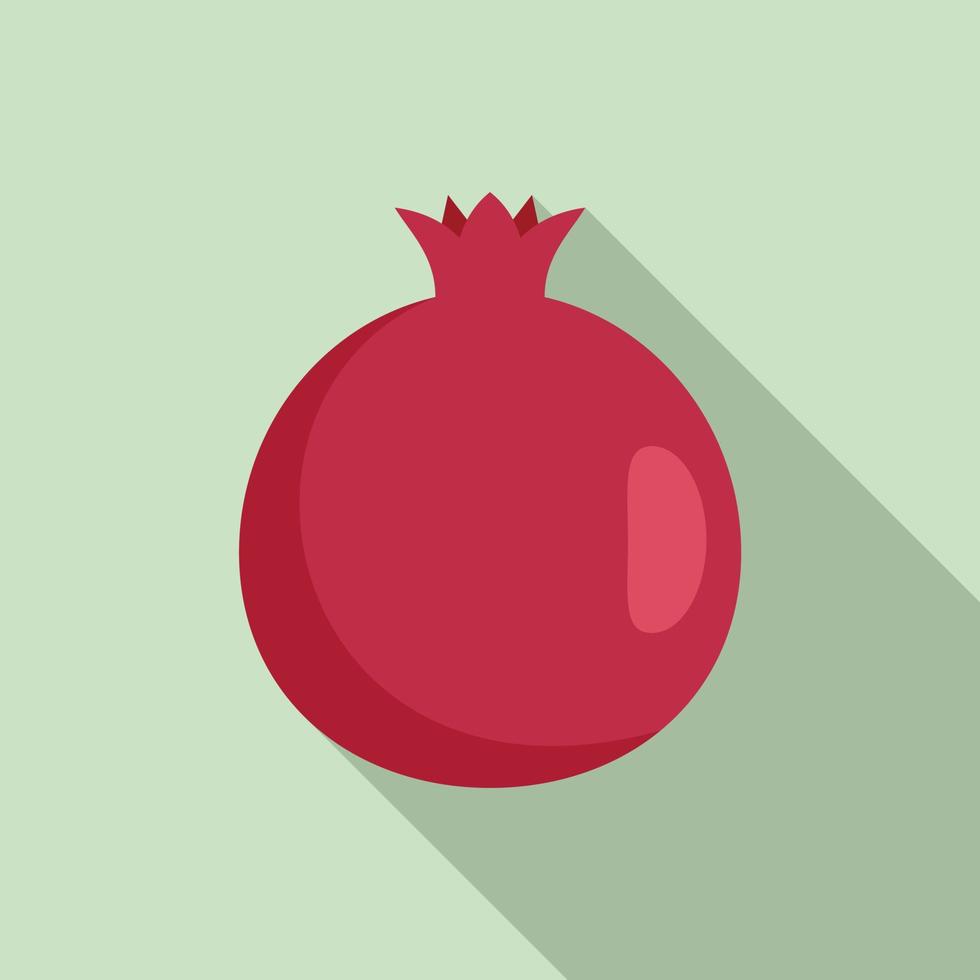 färsk granatäpple ikon, platt stil vektor