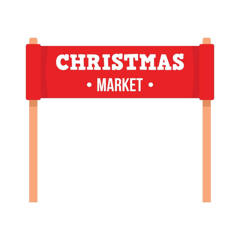 Weihnachtsmarkt-Banner-Symbol, flacher Stil vektor