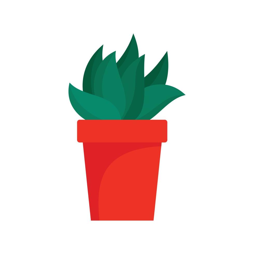 kaktus växt pott ikon, platt stil vektor