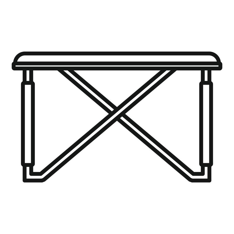 hopfällbar stål tabell ikon, översikt stil vektor
