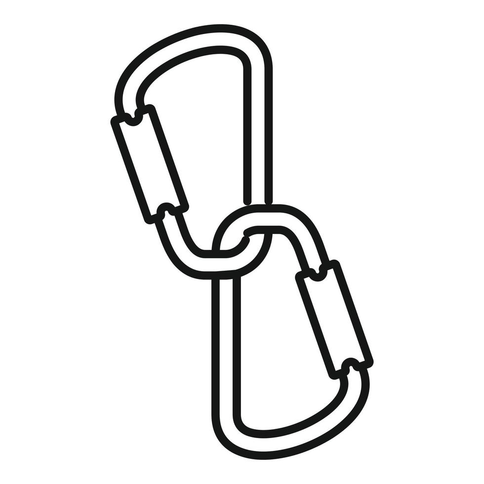 Karabiner-Symbol für Industriekletterer, Umrissstil vektor