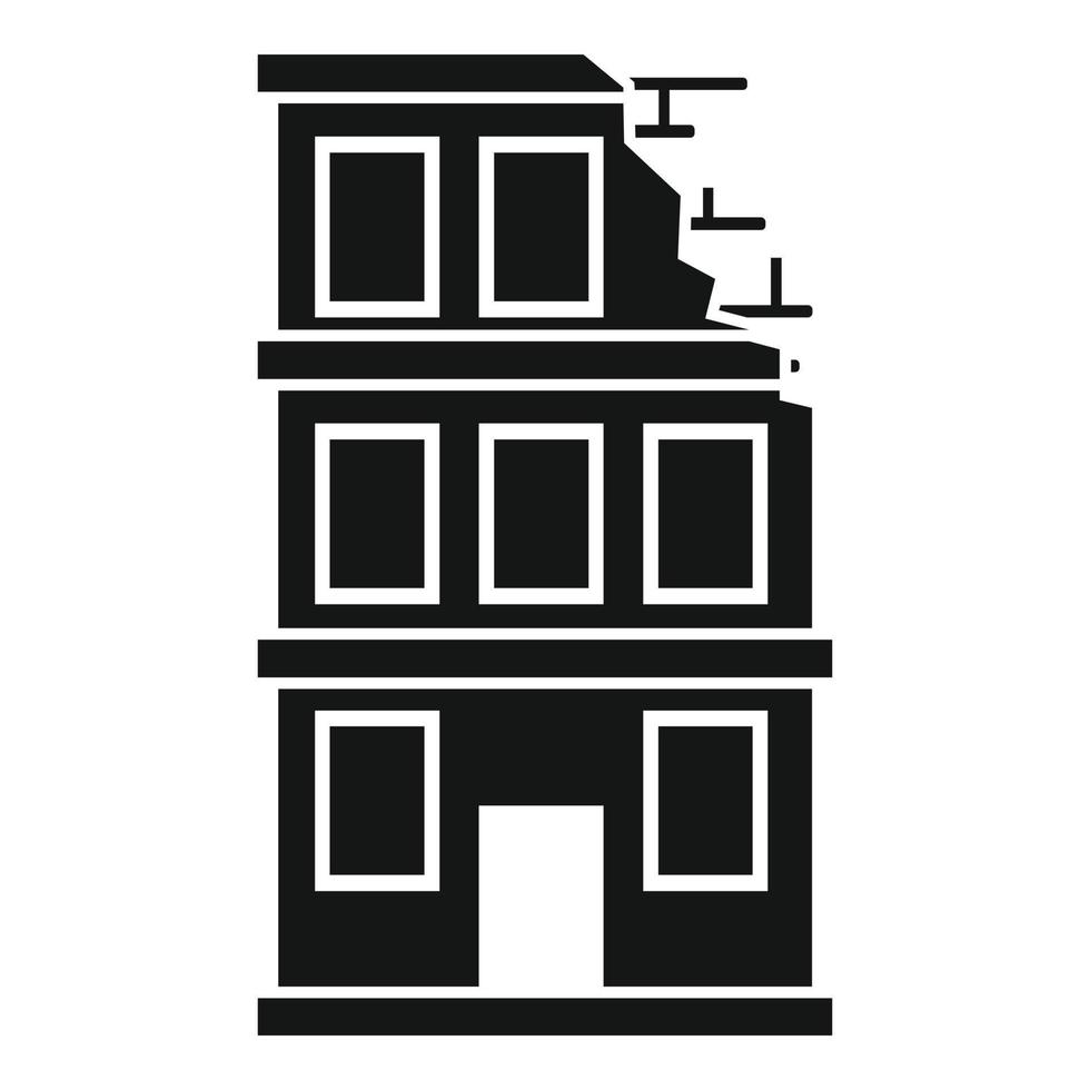 rivning stad byggnad ikon, enkel stil vektor