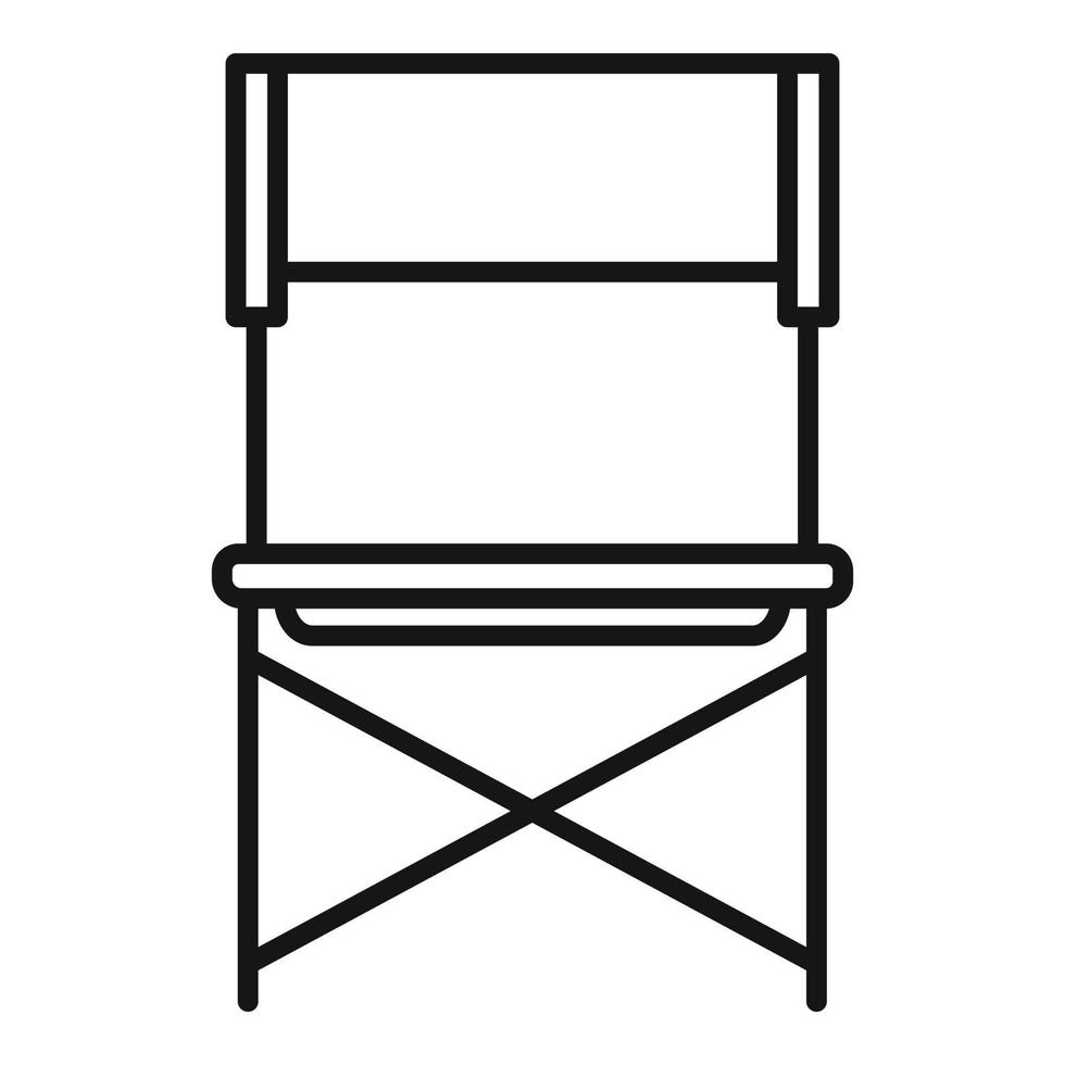 hopfällbar trädgård stol ikon, översikt stil vektor