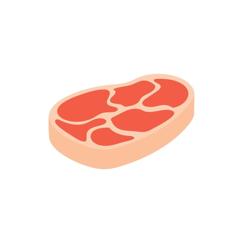 Frisches Steak-Symbol, isometrischer 3D-Stil vektor