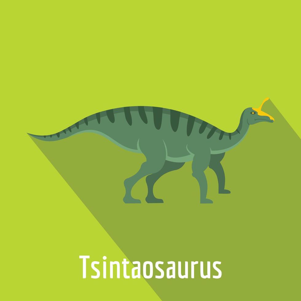 tsintaosaurus ikon, platt stil. vektor