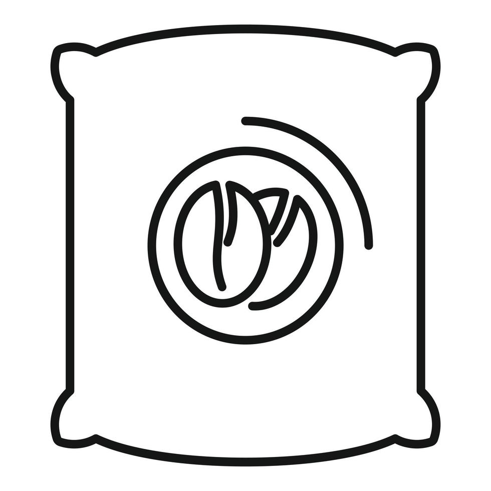 Kaffeebohnen-Sack-Symbol, Umrissstil vektor