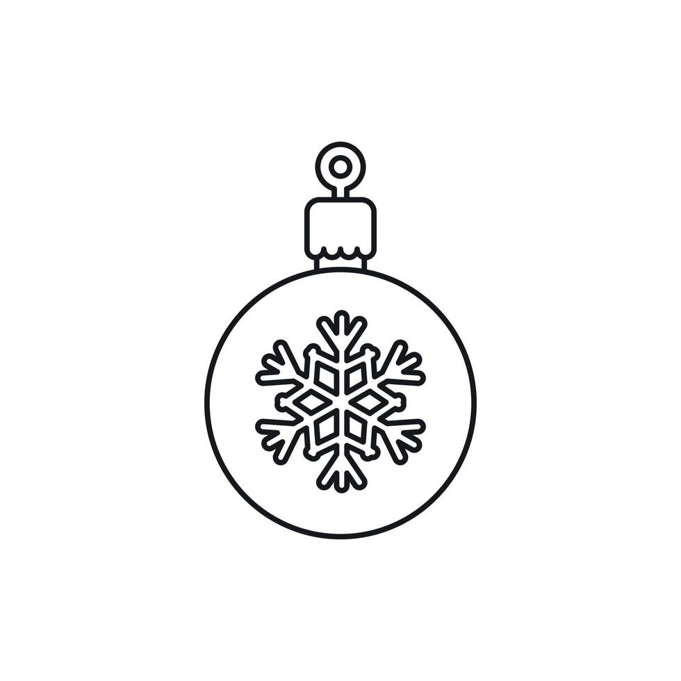 Kugel für das Weihnachtsbaumsymbol, Umrissstil vektor