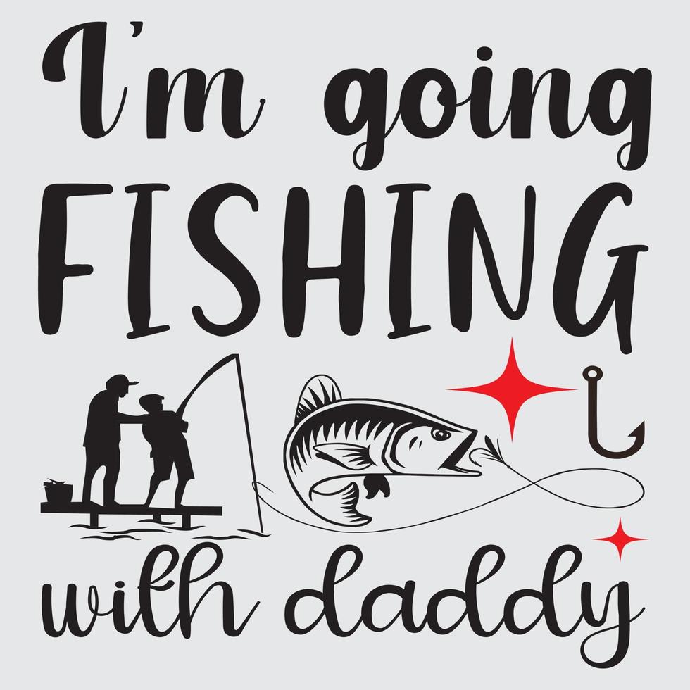 Ich gehe mit Daddy angeln vektor