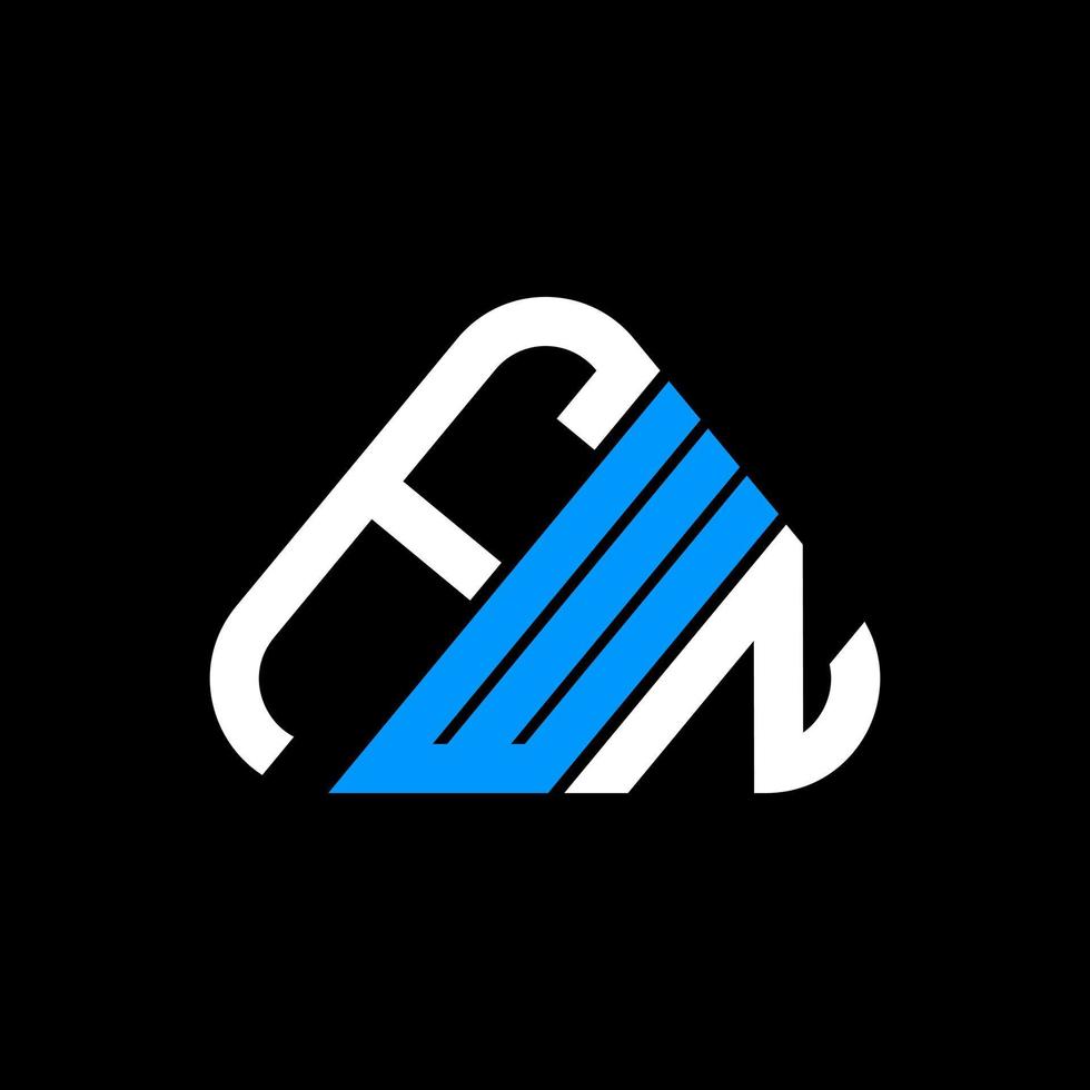 fwn brev logotyp kreativ design med vektor grafisk, fwn enkel och modern logotyp i runda triangel form.