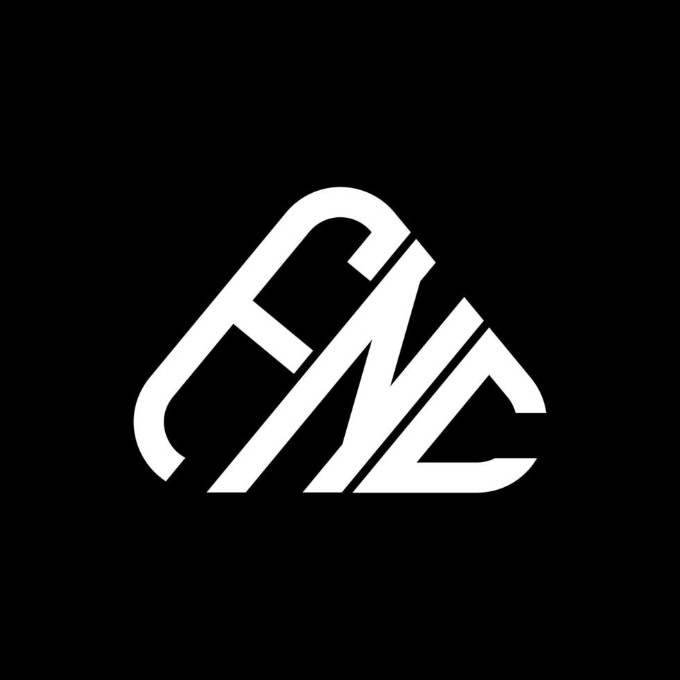 fnc-Buchstabenlogo kreatives Design mit Vektorgrafik, fnc-einfaches und modernes Logo in runder Dreiecksform. vektor