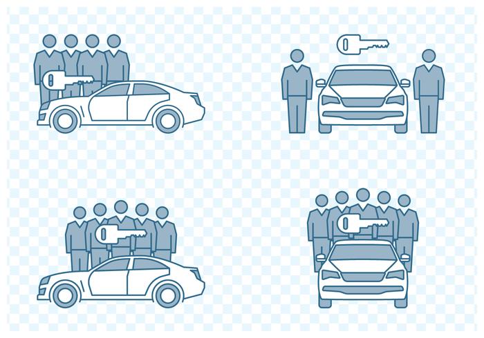 Car Sharing Icons vektor