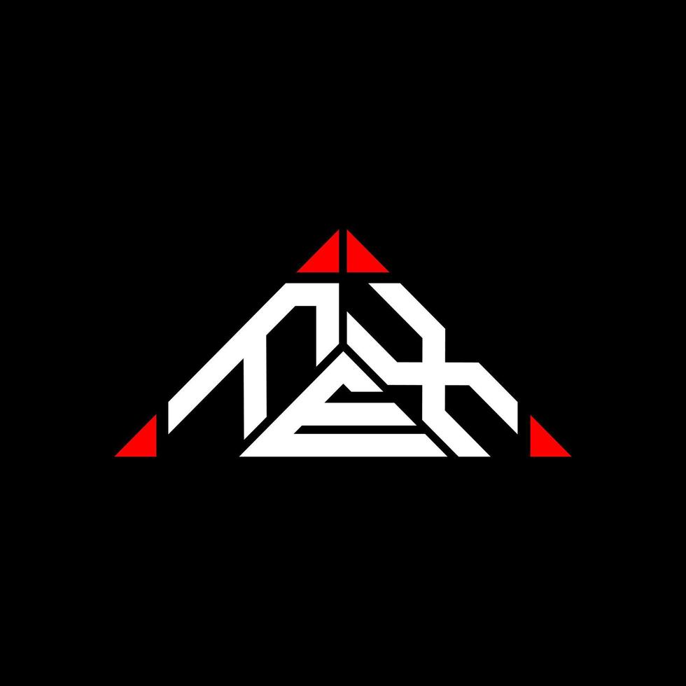 Fex-Buchstaben-Logo kreatives Design mit Vektorgrafik, Fex-einfaches und modernes Logo in runder Dreiecksform. vektor