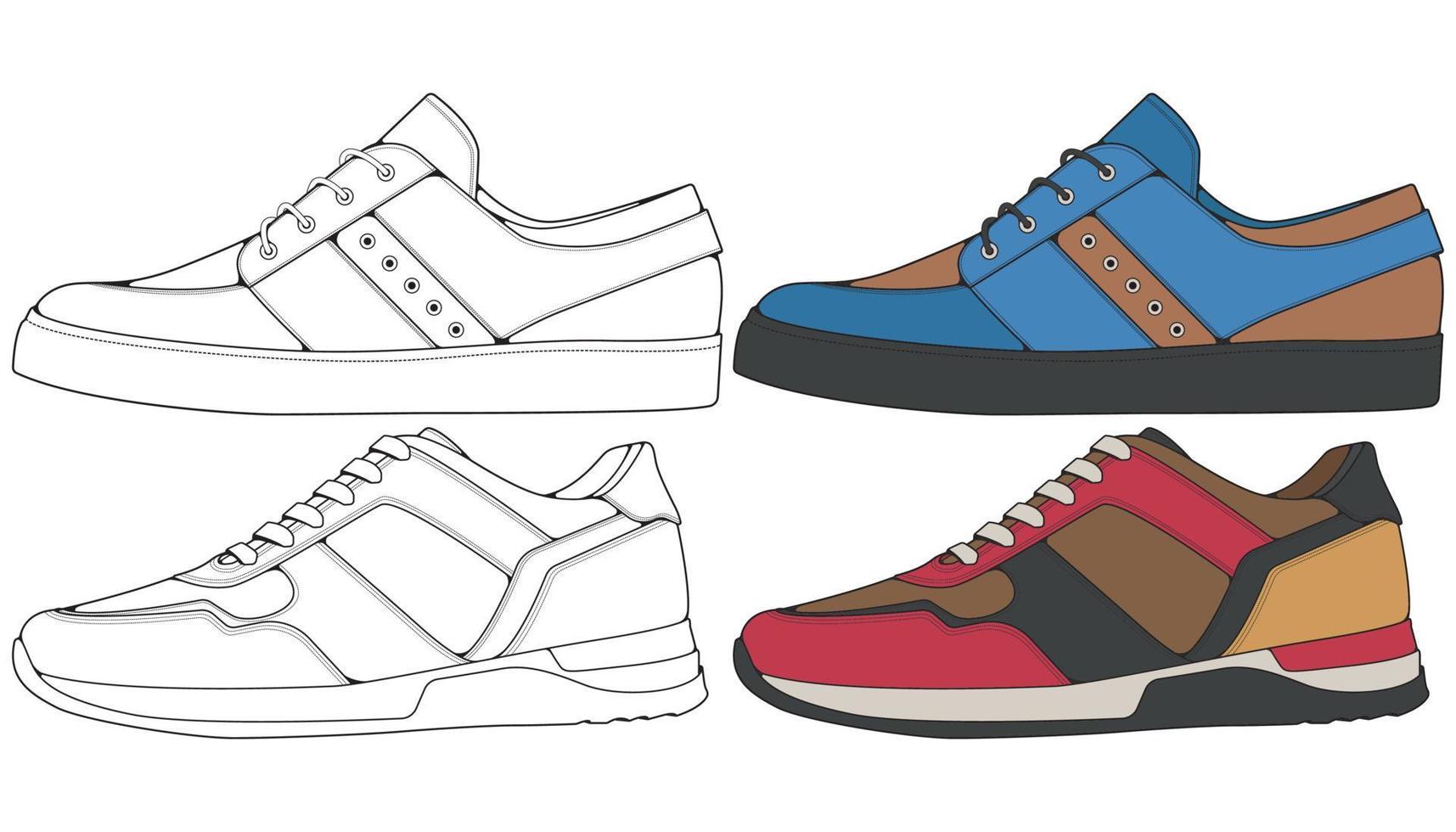 Sneaker Schuh absetzen. Konzept. flaches Design. Vektor-Illustration. Turnschuhe im flachen Stil. vektor