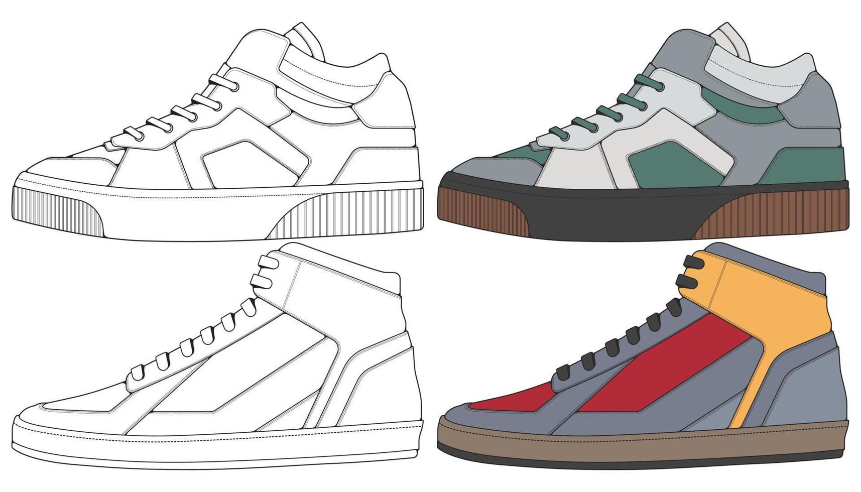 Sneaker Schuh absetzen. Konzept. flaches Design. Vektor-Illustration. Turnschuhe im flachen Stil. vektor