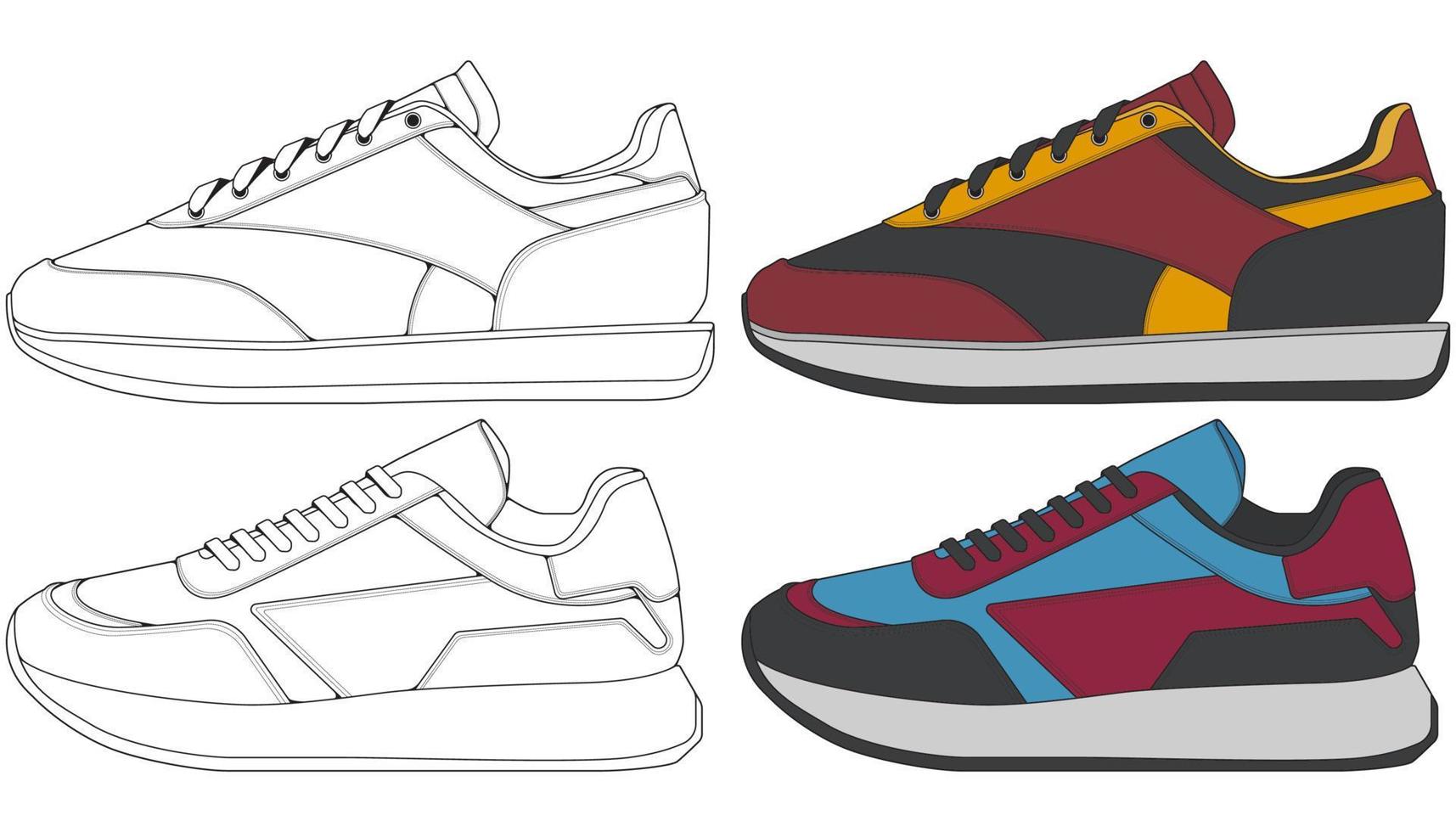 Sneaker Schuh absetzen. Konzept. flaches Design. Vektor-Illustration. Turnschuhe im flachen Stil. vektor