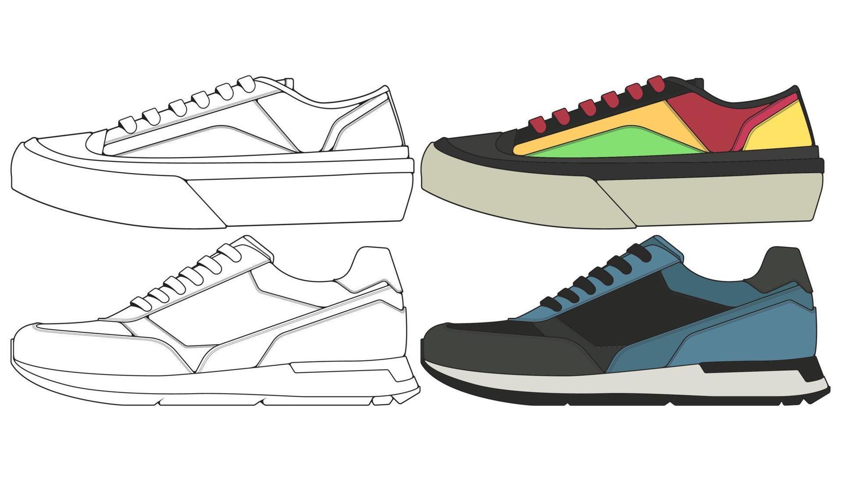 Sneaker Schuh absetzen. Konzept. flaches Design. Vektor-Illustration. Turnschuhe im flachen Stil. vektor