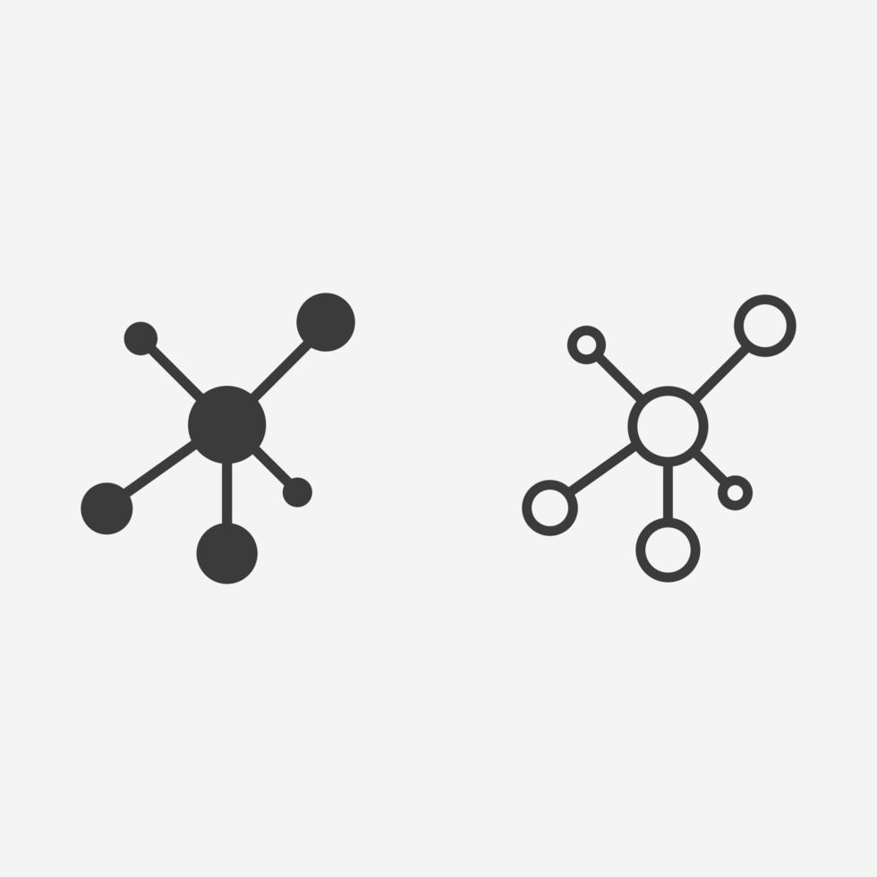 nav förbindelse nätverk ikon vektor uppsättning symbol tecken