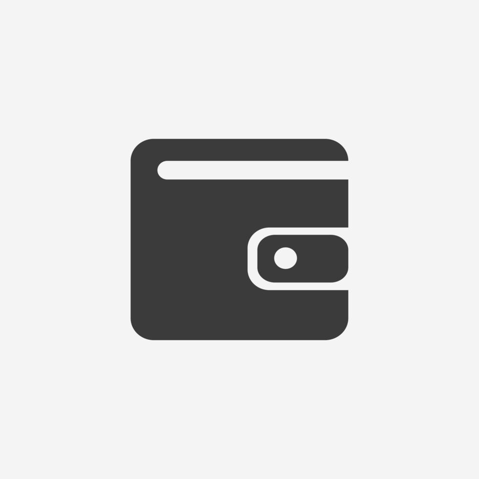 handväska, kontanter, pengar, plånbok ikon vektor symbol tecken