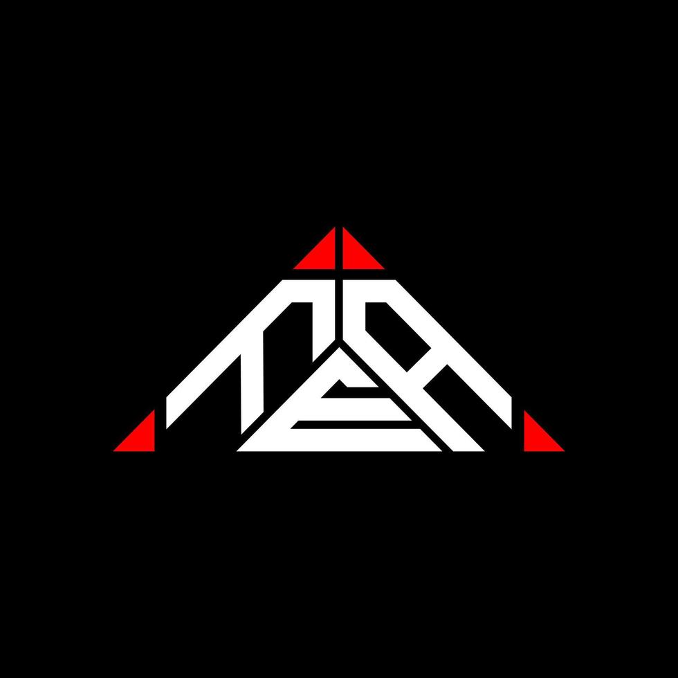 Fea Letter Logo kreatives Design mit Vektorgrafik, fea einfaches und modernes Logo in runder Dreiecksform. vektor