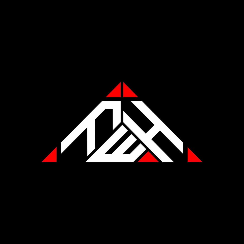 fwh Brief Logo kreatives Design mit Vektorgrafik, fwh einfaches und modernes Logo in runder Dreiecksform. vektor