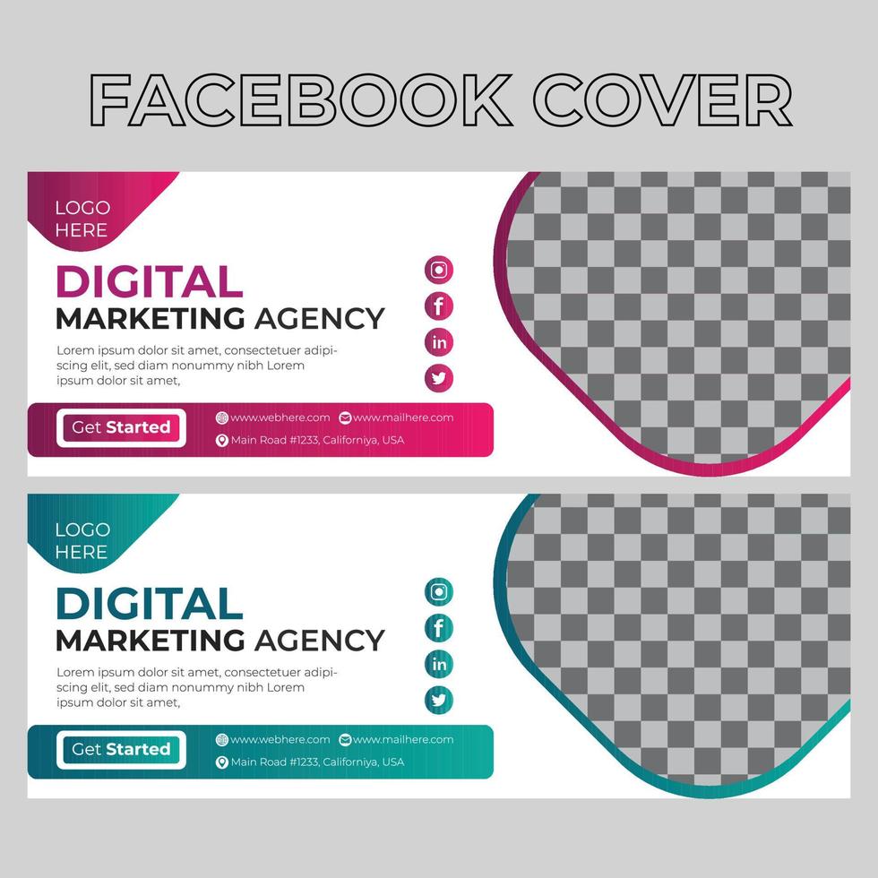 Facebook-Cover für digitales Marketing vektor