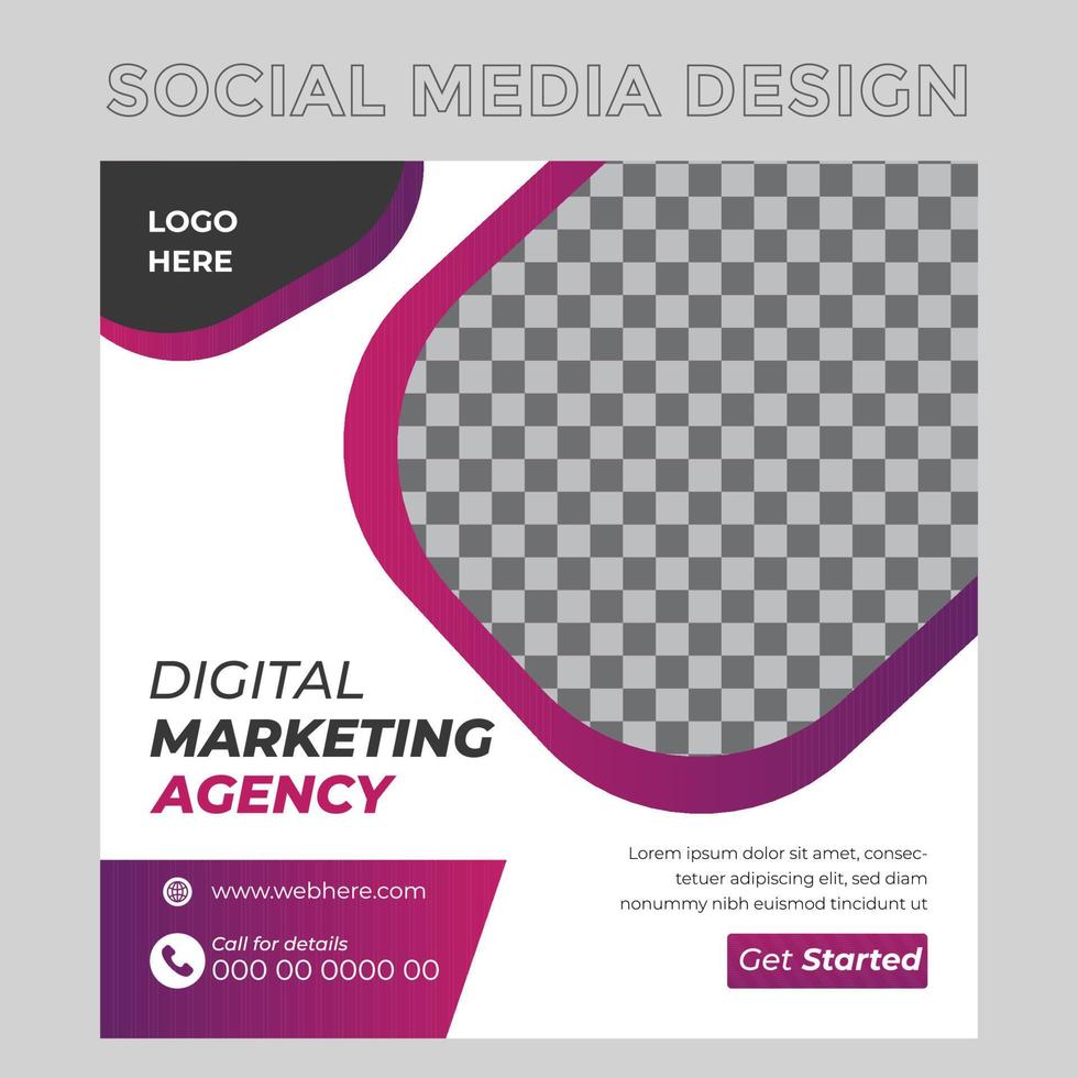 Social-Media-Beitrag für digitales Marketing vektor